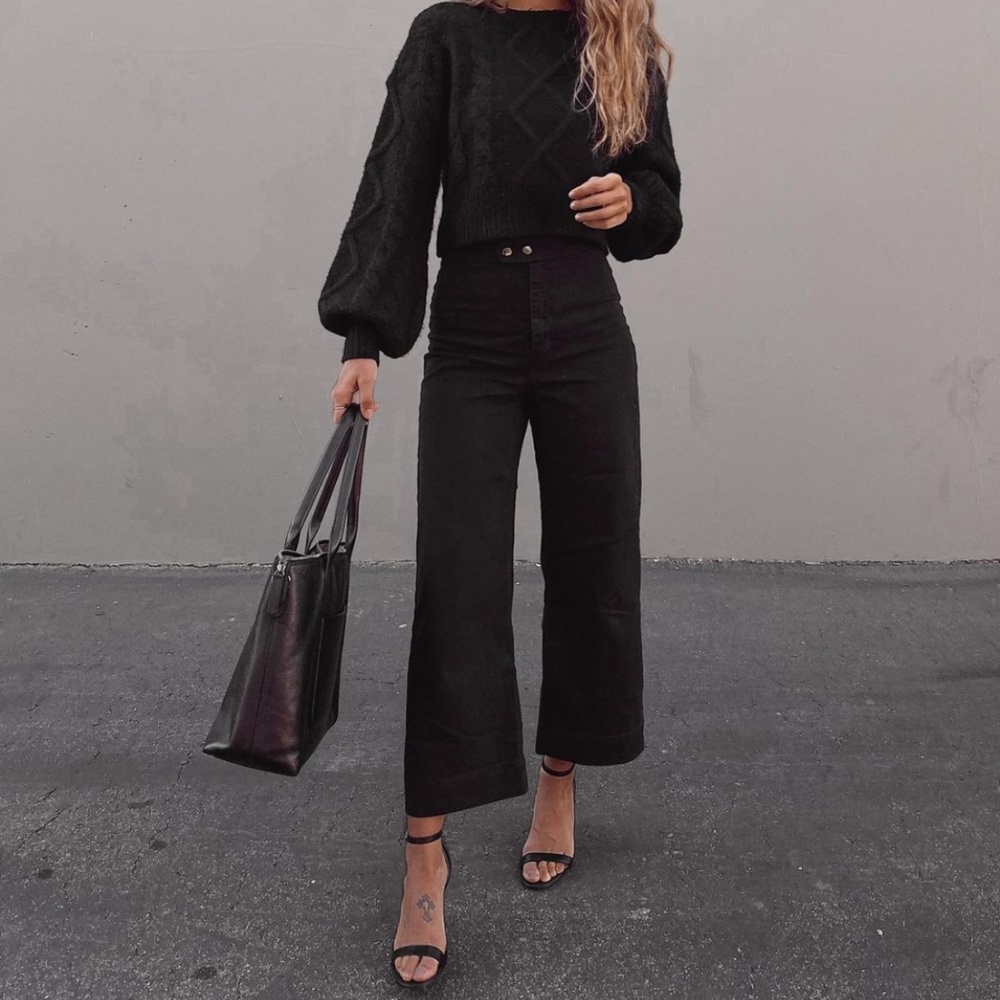 & Other Stories Black Wide Leg High-Rise Jeans